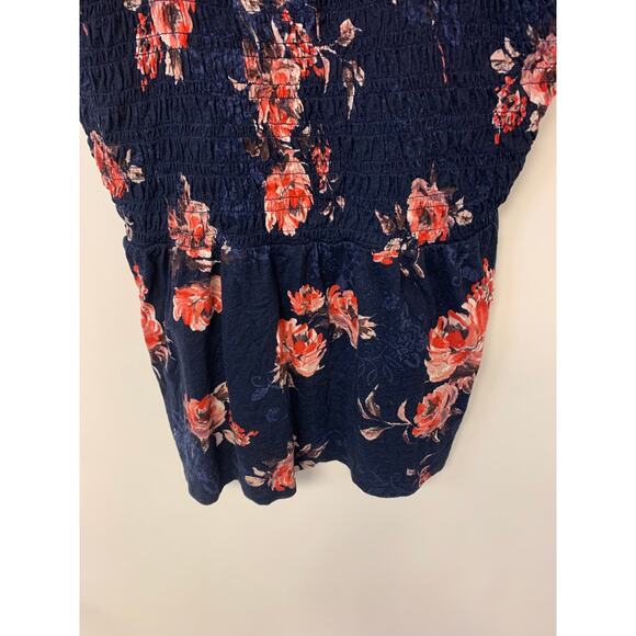 Maurices Womens Top SZ 1X Dark floral cottagecore smocked boho - Picture 4 of 10